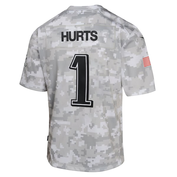 Jalen Hurts Philadelphia Eagles Nike Youth 2024 Salute to Service Game Jersey - Arctic Camo
