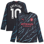 Jack Grealish Manchester City Puma 2023/24 Third Long Sleeve Replica Player Jersey - Navy