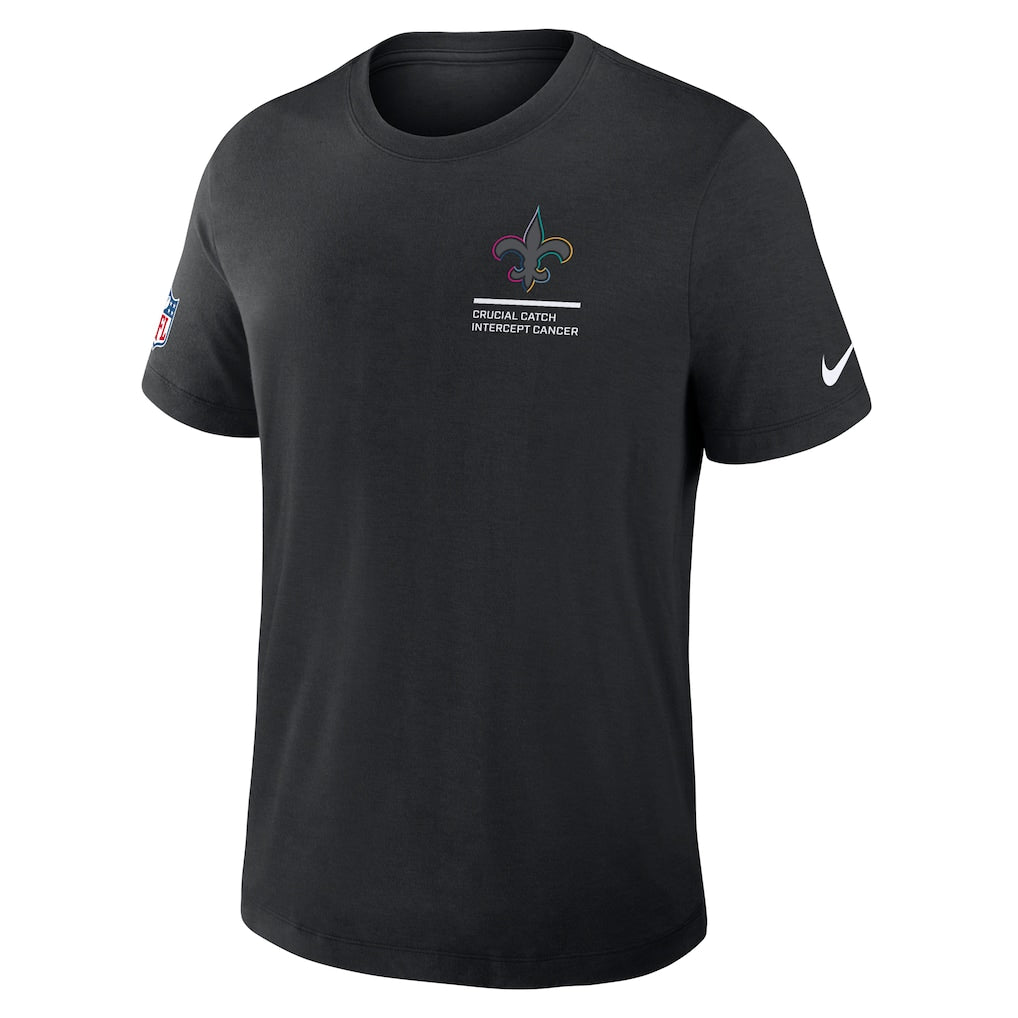 New Orleans Saints Nike 2025 NFL Crucial Catch Tri-Blend Dri-FIT T-Shirt - Black