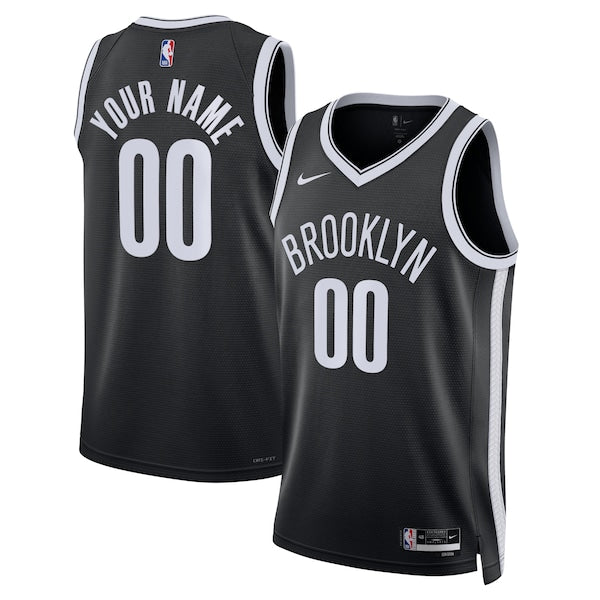 Brooklyn Nets Nike Unisex Swingman Custom Jersey Black - Icon Edition