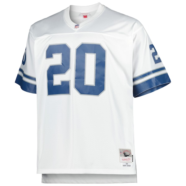 Barry Sanders Detroit Lions Big & Tall 1996 Retired Player Replica Jersey - White/Blue