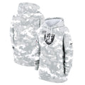 Las Vegas Raiders Nike Women's 2024 Salute To Service Club Fleece Pullover Hoodie - Arctic Camo