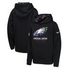 Philadelphia Eagles Nike Youth 2024 NFL Crucial Catch Pullover Hoodie - Black