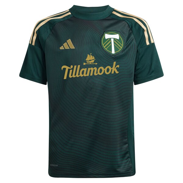 Jonathan Rodríguez Portland Timbers adidas Youth 2025 Forever Green & Gold Replica Player Jersey - Green