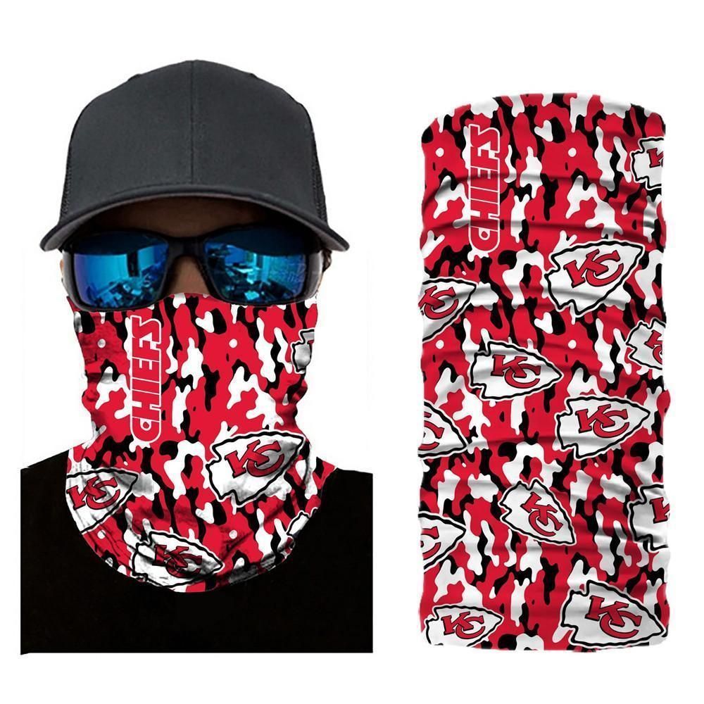 CAMO KANSAS CITY CHIEFS FACE MASK BANDANAS