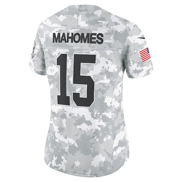 Patrick Mahomes Kansas City Chiefs Nike Women's 2024 Salute to Service Limited Jersey - Arctic Camo