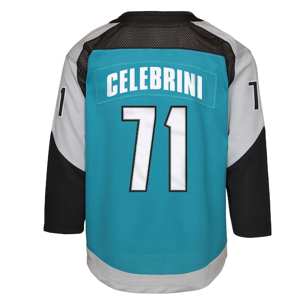 Macklin Celebrini San Jose Sharks Youth Alternate Replica Player Jersey - Teal