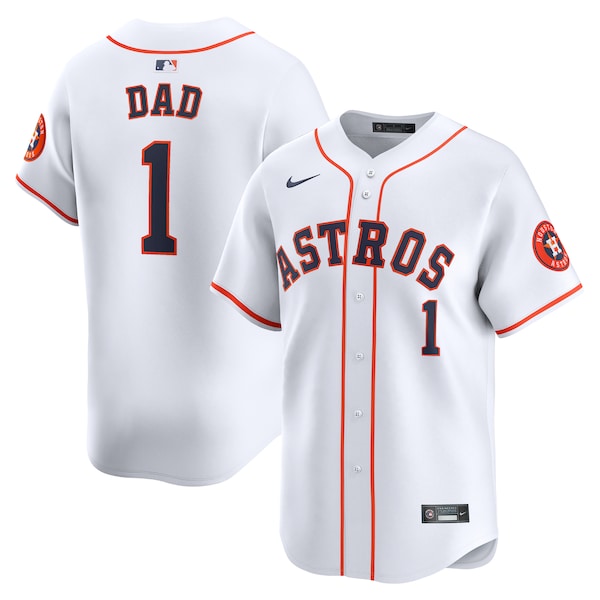 Houston Astros Nike #1 Dad Home Limited Jersey - White