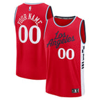 LA Clippers  Youth Fast Break Custom Replica Jersey - Red  - Statement Edition/White/Navy