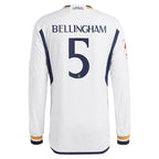 Jude Bellingham Los Merengues adidas Home 2023/24 Authentic Long Sleeve Jersey - White