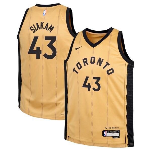 Pascal Siakam Toronto Raptors Nike Youth  Swingman Replica Jersey - City Edition - Gold