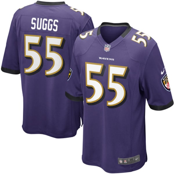 Mens Baltimore Ravens Terrell Suggs Nike Purple Game Jersey