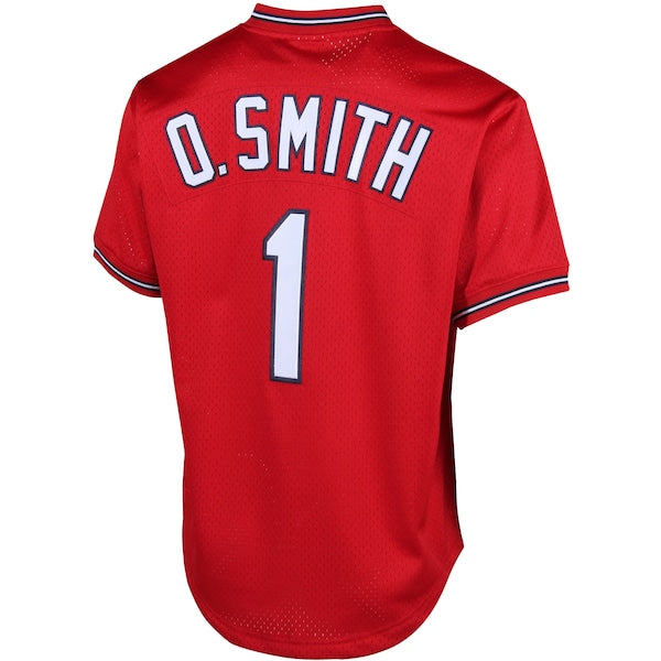 Ozzie Smith St. Louis Cardinals Cooperstown Mesh Batting Practice Jersey - Red/Navy