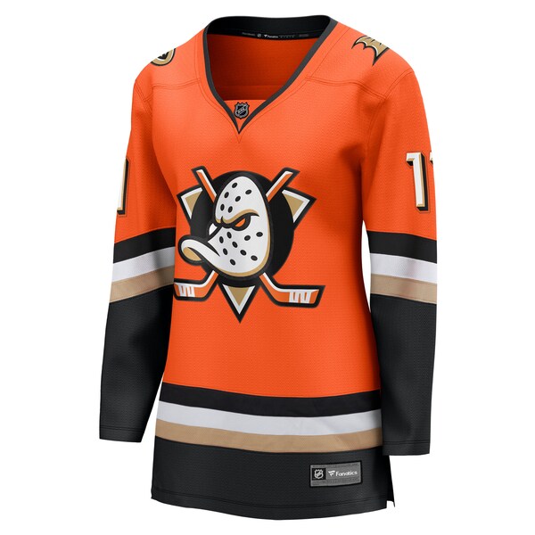 Trevor Zegras Anaheim Ducks  Women's Home Premier Breakaway Player Jersey - Orange/Black