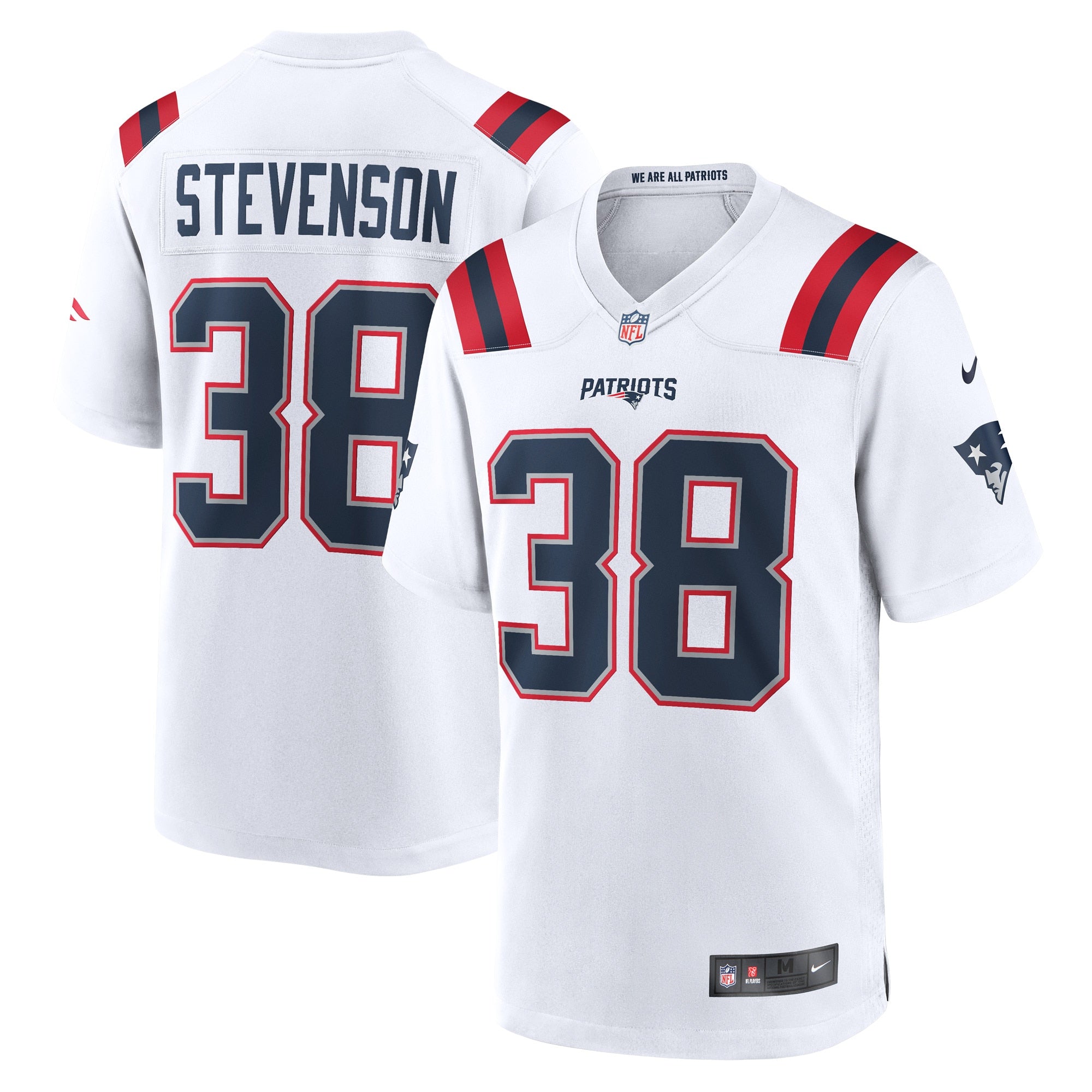 Rhamondre Stevenson New England Patriots Nike Game Jersey - Navy/Red/White