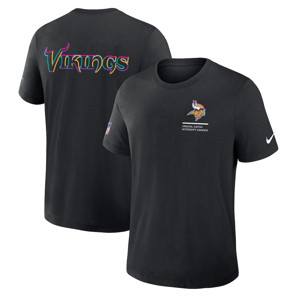 Minnesota Vikings Nike 2025 NFL Crucial Catch Tri-Blend Dri-FIT T-Shirt - Black
