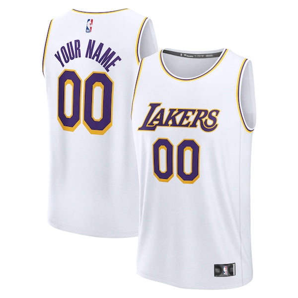 Los Angeles Lakers  Youth Fast Break Custom Replica Jersey - White  - Association Edition