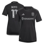 Tyler Boyd Nashville SC adidas Women's 2024 Man In Black Kit Replica Player Jersey - Black/Yellow