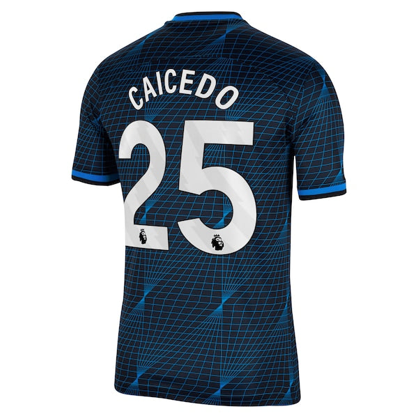 Moisés Caicedo Chelsea Nike 2023/24 Away Stadium Replica Player Jersey - Navy/Blue/Mint