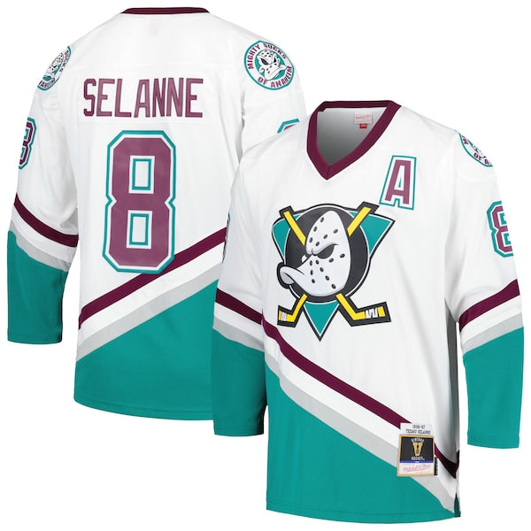 Teemu Selanne Anaheim Ducks  1996/97 Blue Line Player Jersey - White