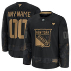New York Rangers  2024 Military Appreciation Personalized Long Sleeve Practice Jersey - Black