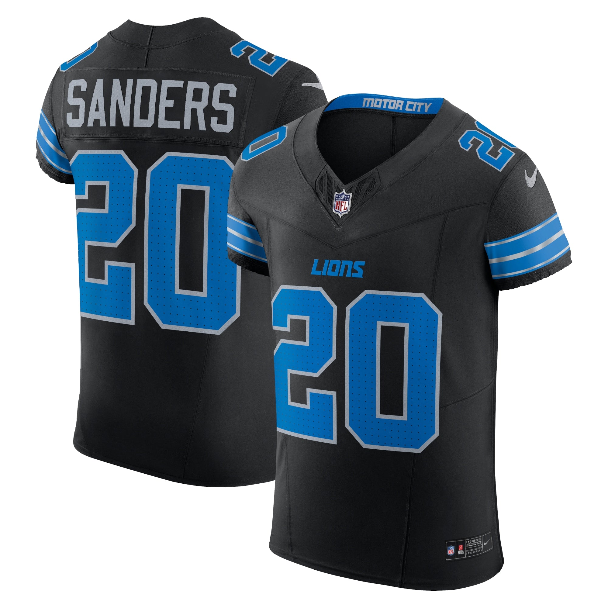 Barry Sanders Detroit Lions Nike Retired Player Vapor F.U.S.E. Elite Jersey - Blue/Black