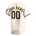 Milwaukee Brewers Nike Home Limited Custom Jersey - Cream