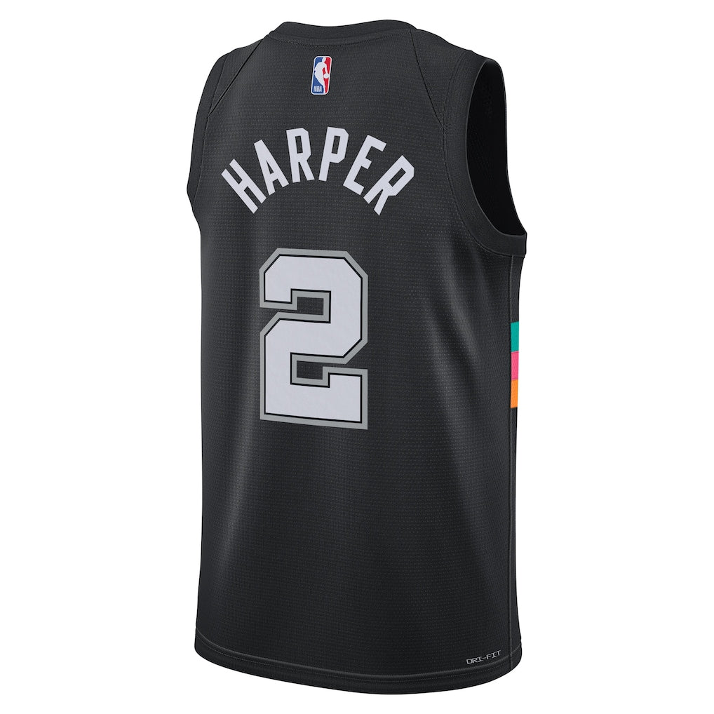San Antonio Spurs Nike 2025/26 City Edition Swingman Jersey - Black - Dylan Harper - Unisex