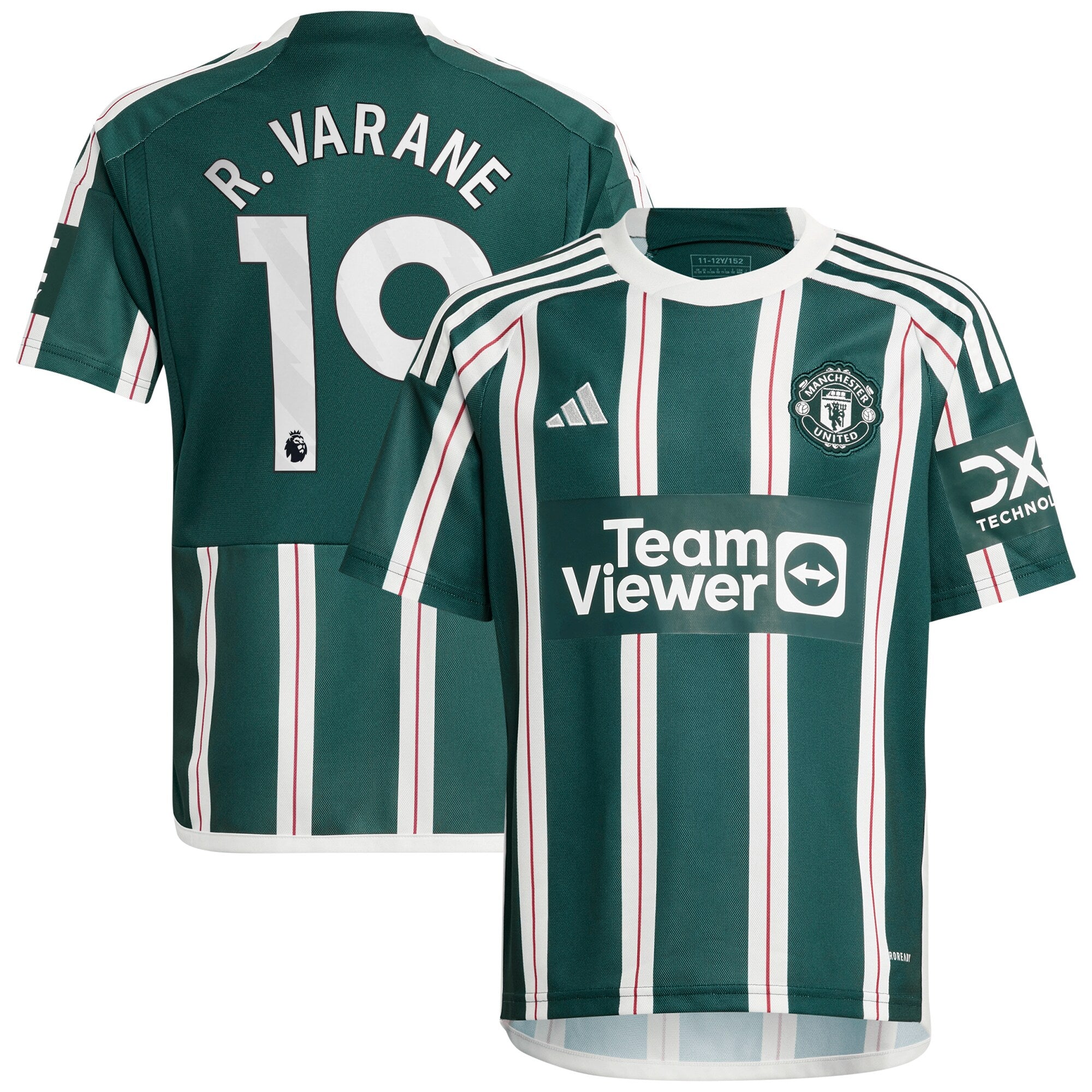 Raphael Varane Manchester United adidas Youth 2023/24 Third Replica Player Jersey - White/Green