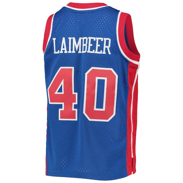 Bill Laimbeer Detroit Pistons Youth 1988/89 Hardwood Classics Swingman Jersey - Blue