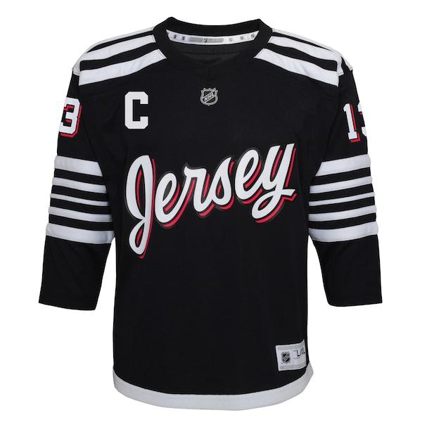 Nico Hischier New Jersey Devils Youth 2021/22 Alternate Replica Player Jersey - Black