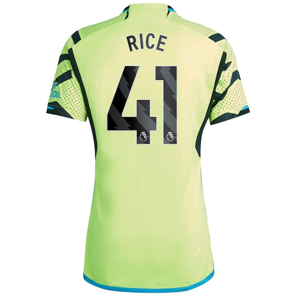 Declan Rice Arsenal adidas 2023/24 Away Replica Player Jersey - Yellow/Green