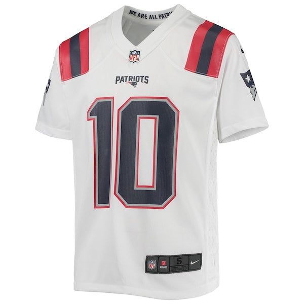 Mac Jones New England Patriots Nike Youth Game Jersey - White/Navy/Red