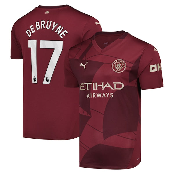 Kevin De Bruyne Manchester City Puma 2024/25 Third Replica Player Jersey - Burgundy