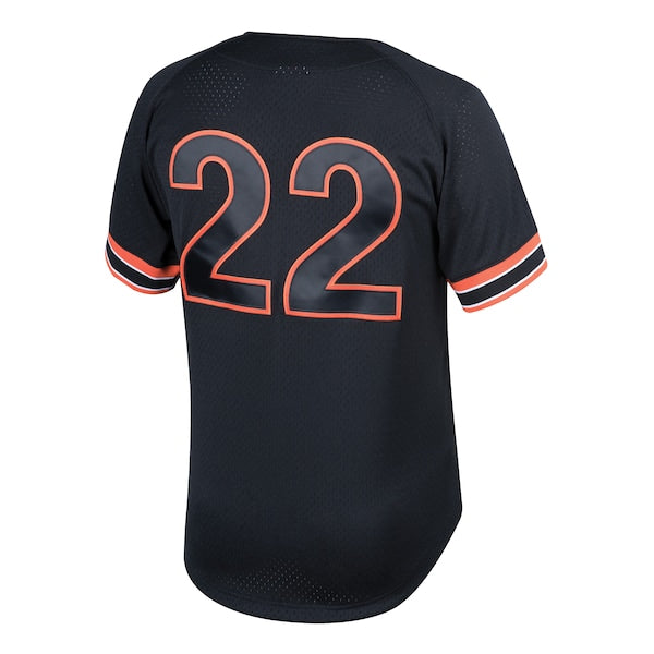 Will Clark San Francisco Giants  Cooperstown Collection Mesh Batting Practice Button-Up Jersey  - Black