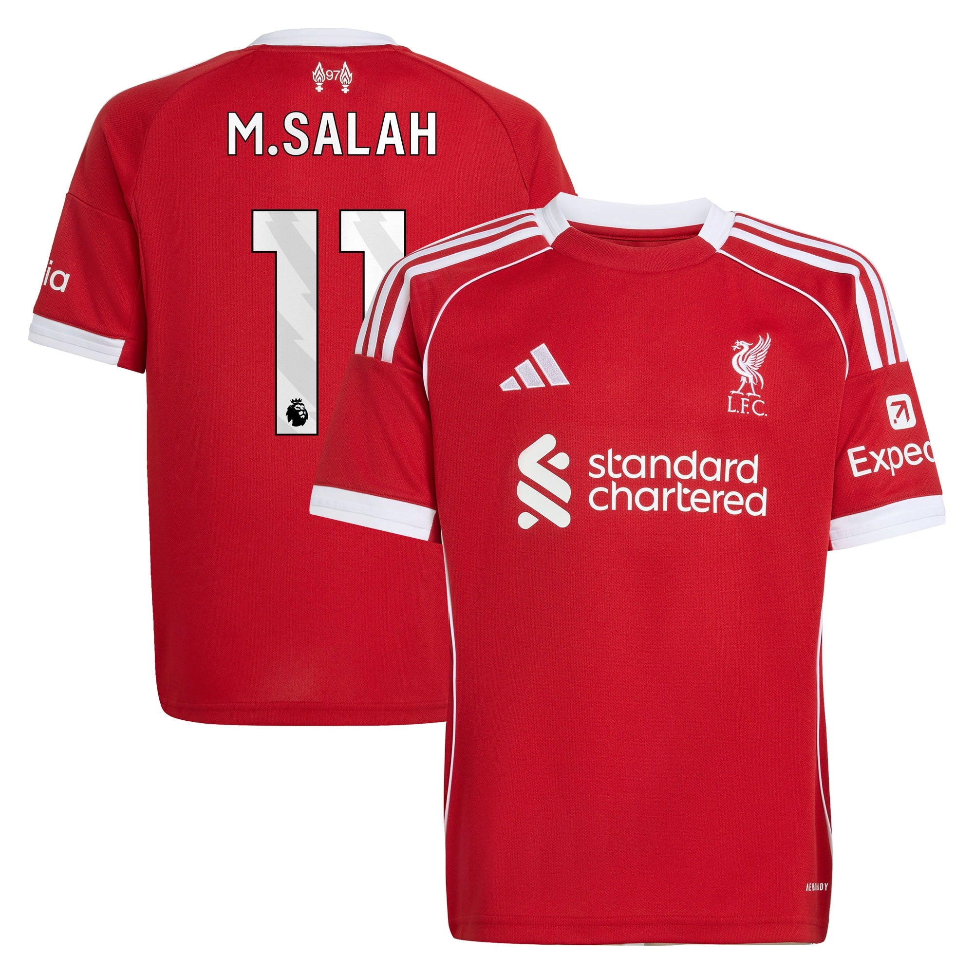 Mohamed Salah Liverpool adidas Youth 2025/26 Third Replica Player Jersey - Green/Red