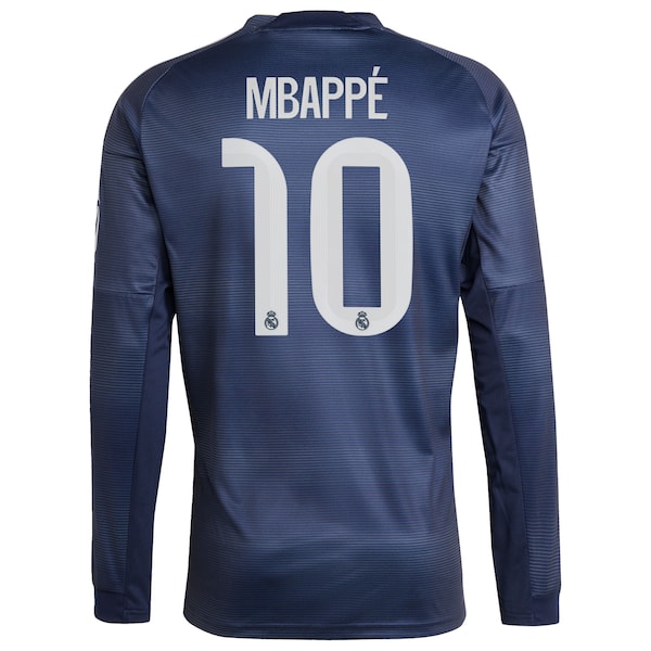 Kylian Mbappé Los Merengues adidas 2025/26 Away Replica Long Sleeve Player Jersey - Blue/White
