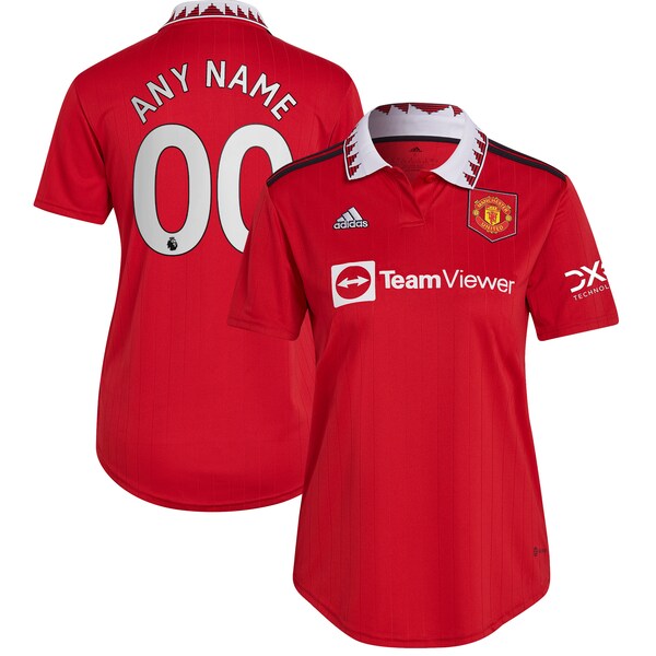 Manchester United adidas Women's 2022/23 Home Replica Custom Jersey - Red