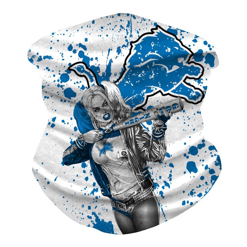 DETROIT LIONS & HARLEY QUINN FACE MASK BANDANAS