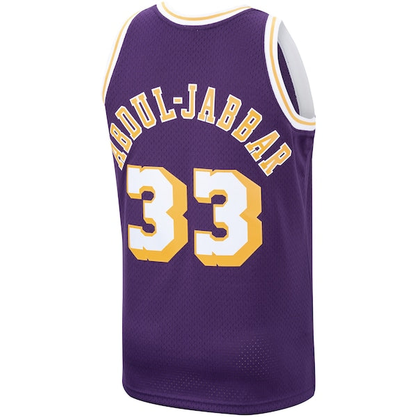 Kareem Abdul-Jabbar Los Angeles Lakers  Hardwood Classics Swingman Jersey - Purple/Gold