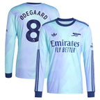 Martin Odegaard Arsenal adidas Originals 2024/25 Third Replica Long Sleeve Player Jersey - Aqua