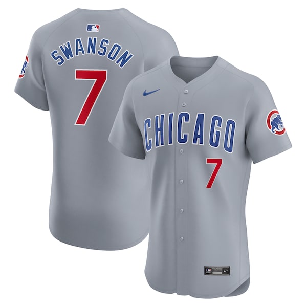 Dansby Swanson Chicago Cubs Nike Road Elite Player Jersey - Gray