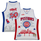 Detroit Pistons x Tats Cru Hardwood Classics Fashion Jersey - White