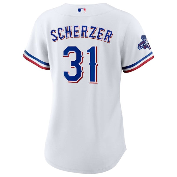 Max Scherzer Texas Rangers Nike Women's Home 2023 World Series Champions Replica Player Jersey - White