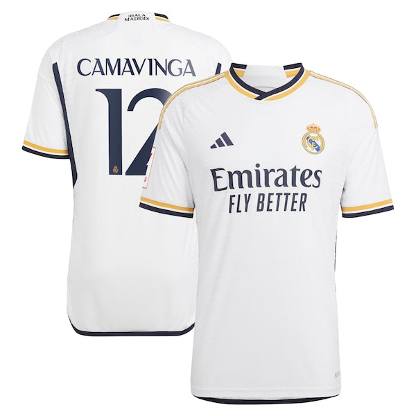 Eduardo Camavinga Los Merengues adidas 2023/24 Home Authentic Jersey - White/Navy