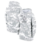 New Orleans Saints Nike Women's 2024 Salute To Service Club Fleece Pullover Hoodie - Arctic Camo