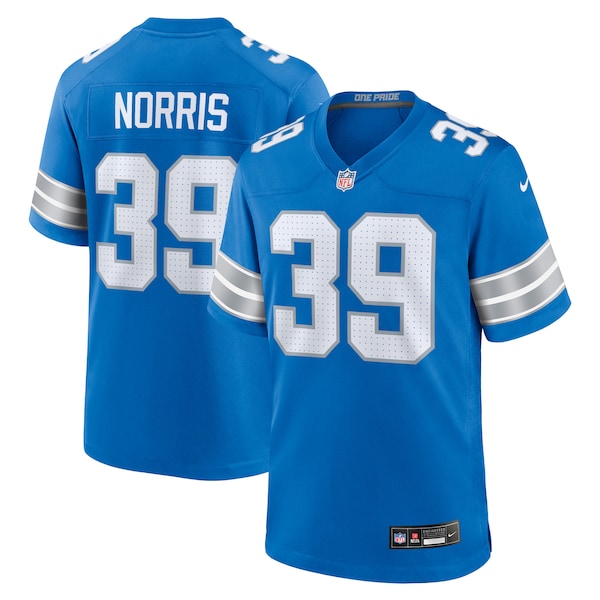 Morice Norris Detroit Lions Nike Game Jersey -  Blue