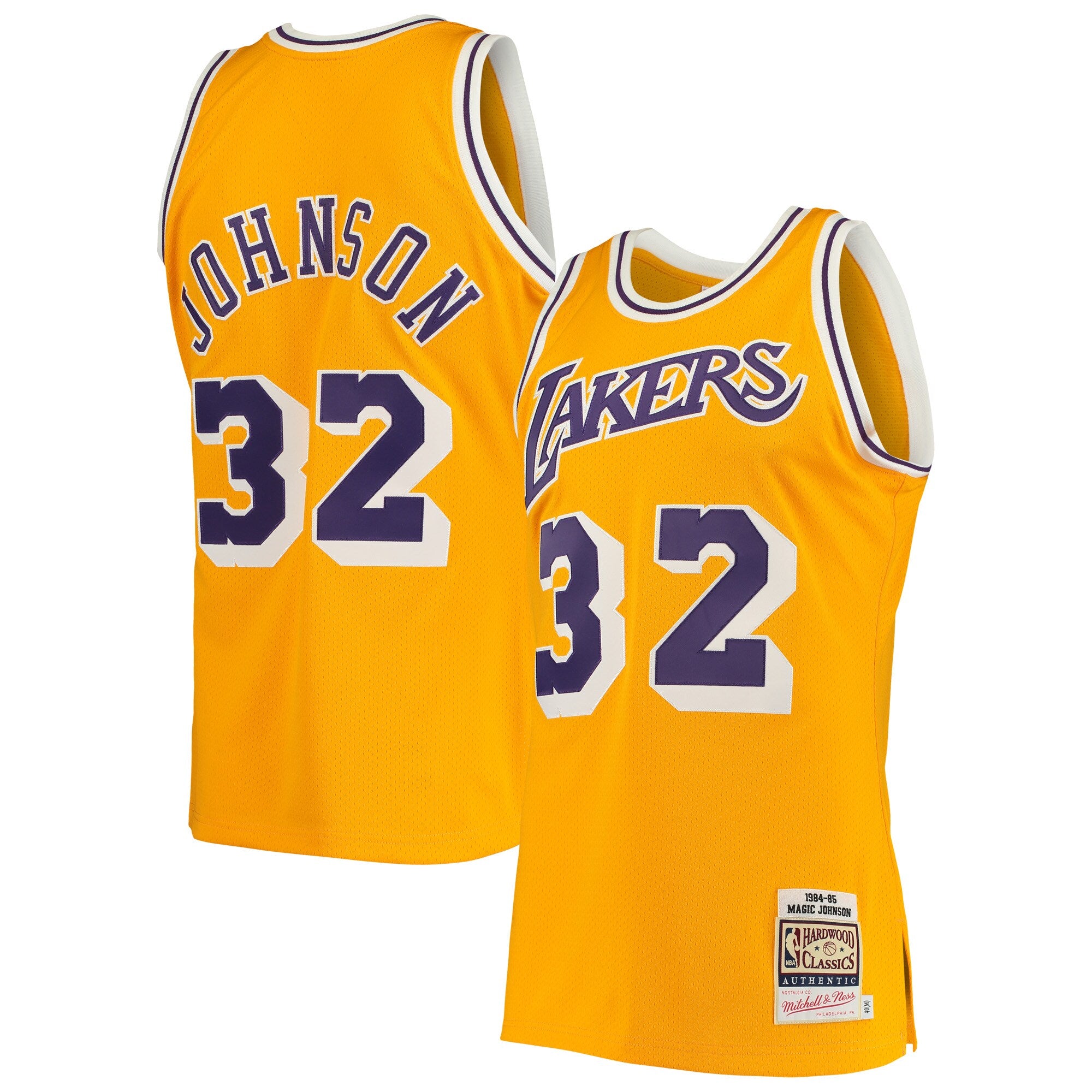 Magic Johnson Los Angeles Lakers 1984/85 Hardwood Classics Authentic Jersey - Purple/Gold