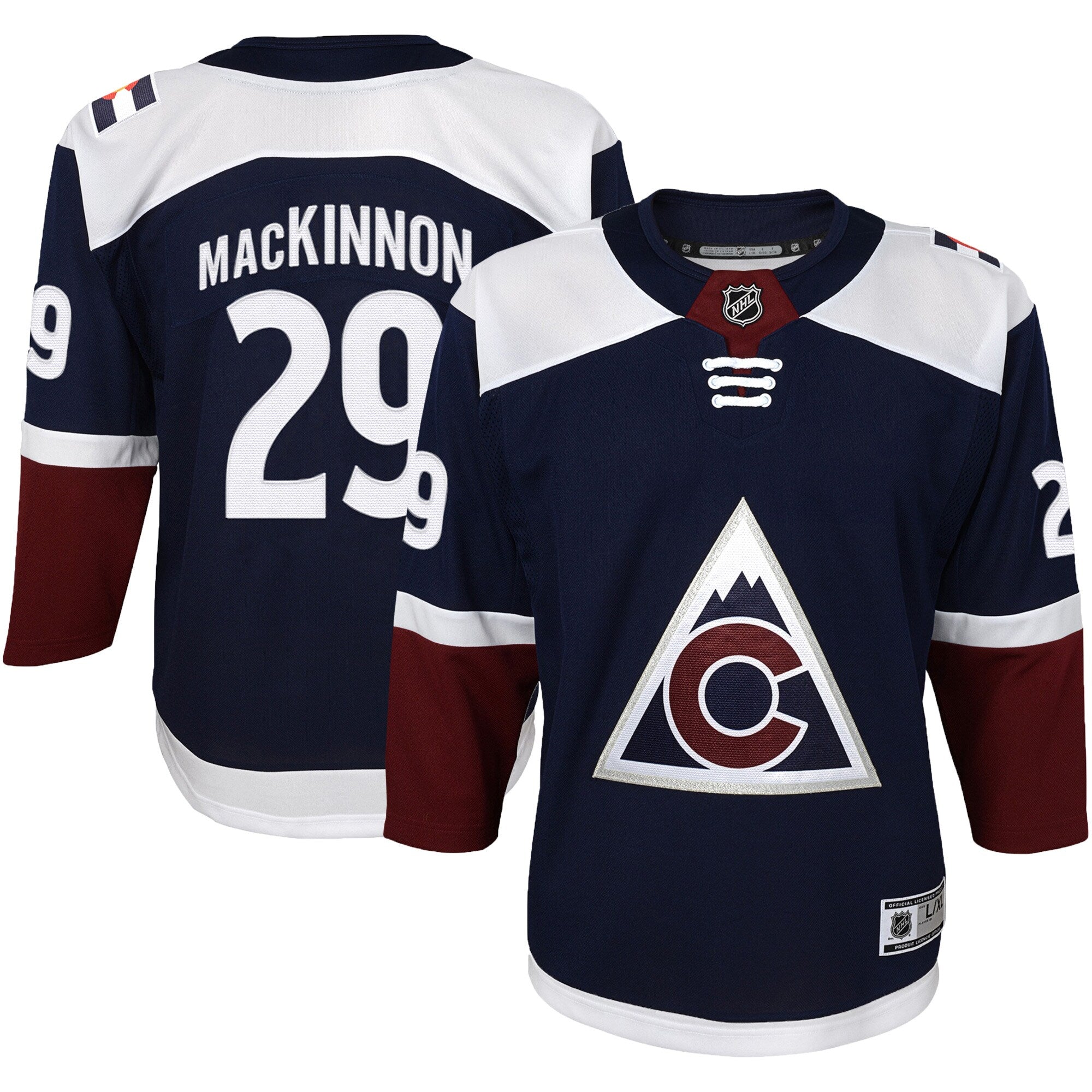 Nathan MacKinnon Colorado Avalanche Youth Premier Player Jersey - Burgundy/Navy