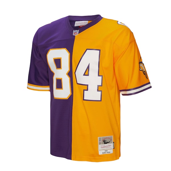 Randy Moss Minnesota Vikings 1998 Split Legacy Replica Jersey - Purple/Gold